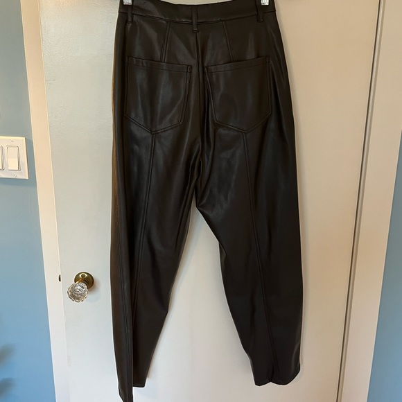 Zara Black Faux Leather High Waist Pants - Picture 2 of 2